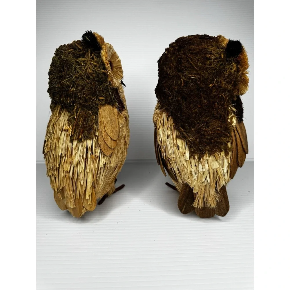 Lot Of 2 Pottery Barn Lg Lightweight Woodland Twig Owl Figurine Autumn Decor NWT